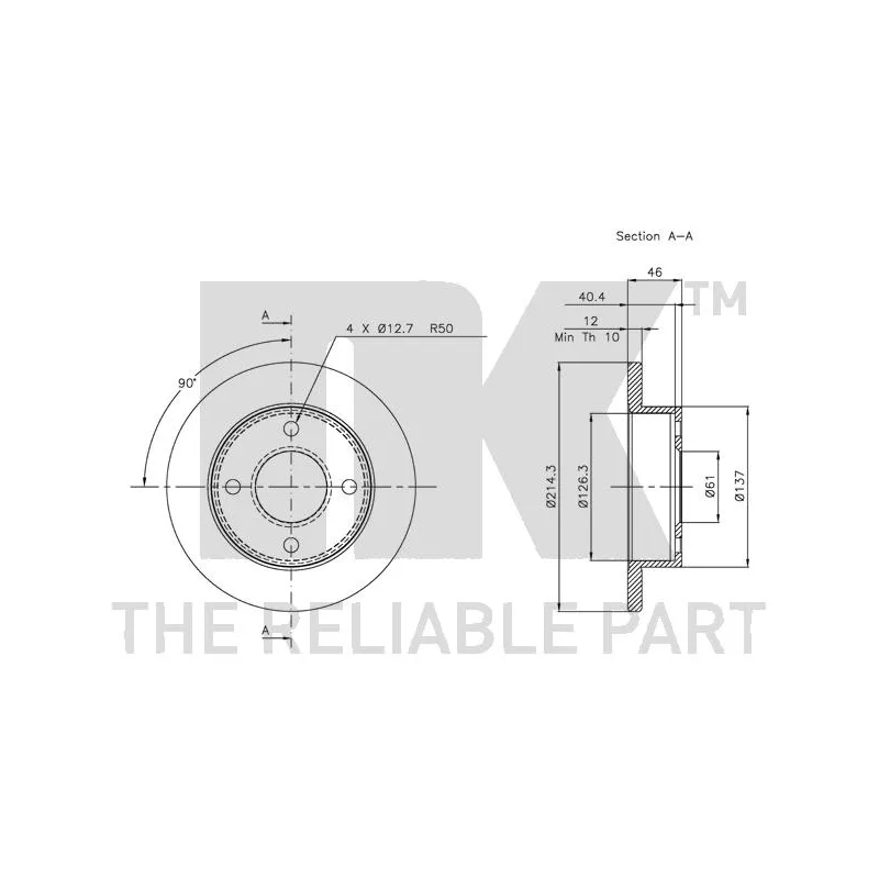 Jeu de 2 disques de frein avant NK 202240 - Visuel 2