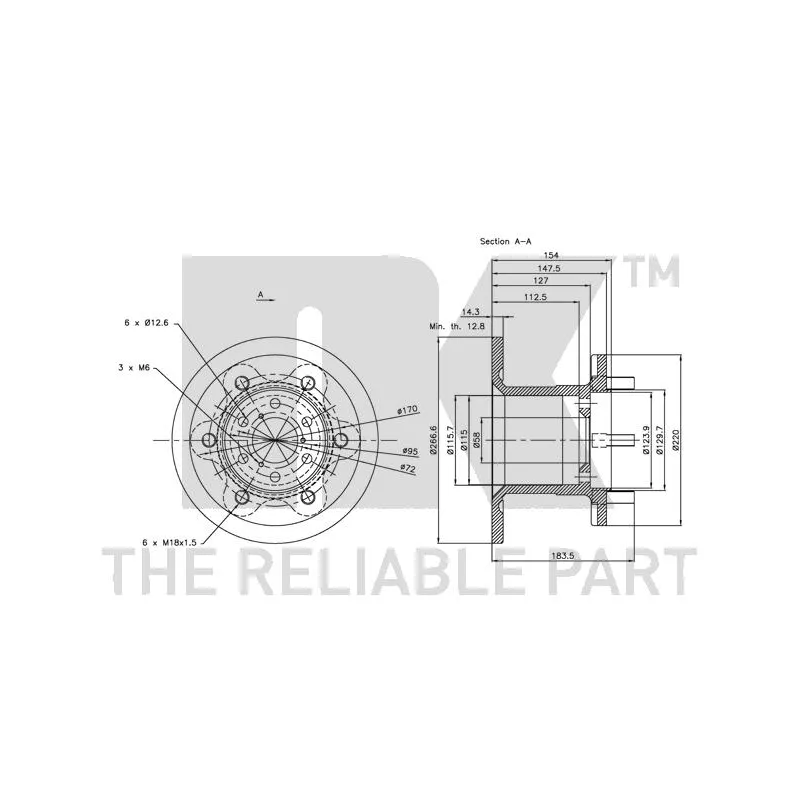 Jeu de 2 disques de frein avant NK 202326 - Visuel 2