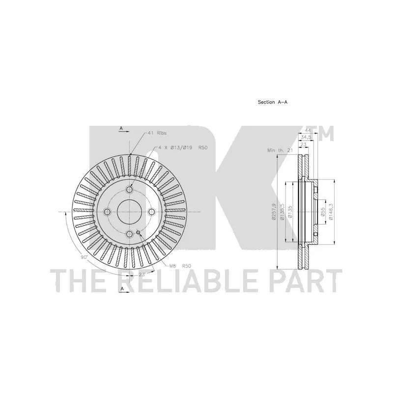Jeu de 2 disques de frein avant NK 203267 - Visuel 2