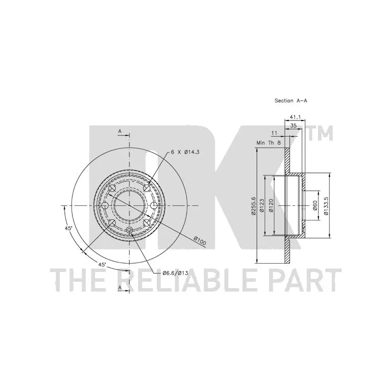 Jeu de 2 disques de frein avant NK 203632 - Visuel 2