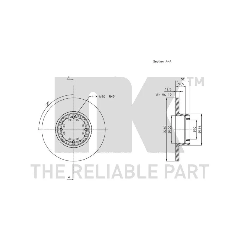 Jeu de 2 disques de frein avant NK 204401 - Visuel 2