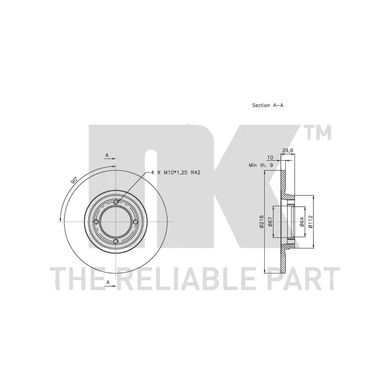 Jeu de 2 disques de frein avant NK 204503 - Visuel 1