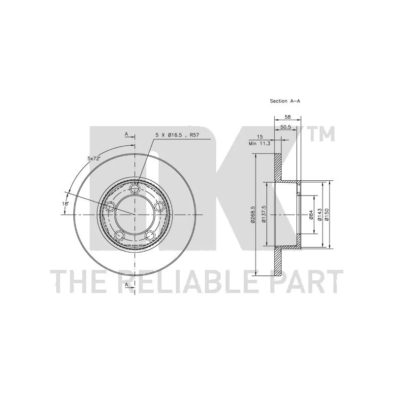 Jeu de 2 disques de frein avant NK 204801 - Visuel 2