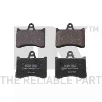 Jeu de 4 plaquettes de frein arrière NK 221938 pour CHEVROLET TRAX 2.0 HDI 109 - 109cv