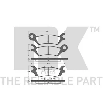 Jeu de 4 plaquettes de frein arrière NK OEM GG1649280