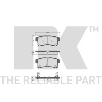 Jeu de 4 plaquettes de frein avant NK 223422
