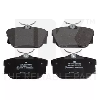 Jeu de 4 plaquettes de frein arrière NK OEM 7D0698451E