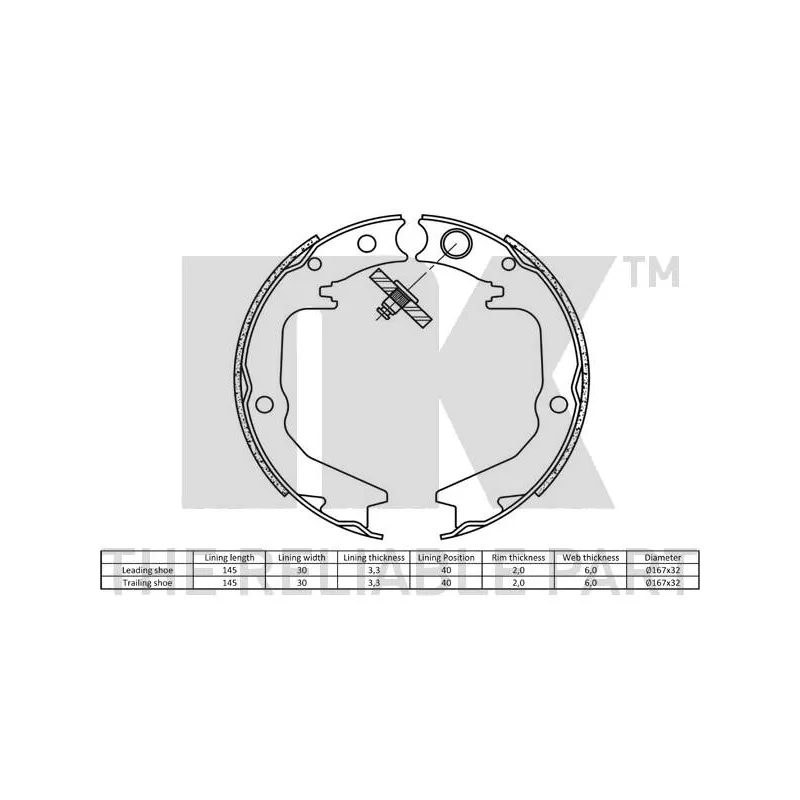 Jeu de mâchoires de frein NK 2730674 - Visuel 1