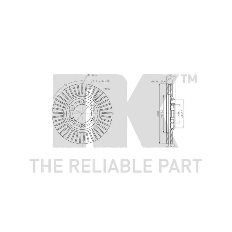 Jeu de 2 disques de frein avant NK 311404 - Visuel 2