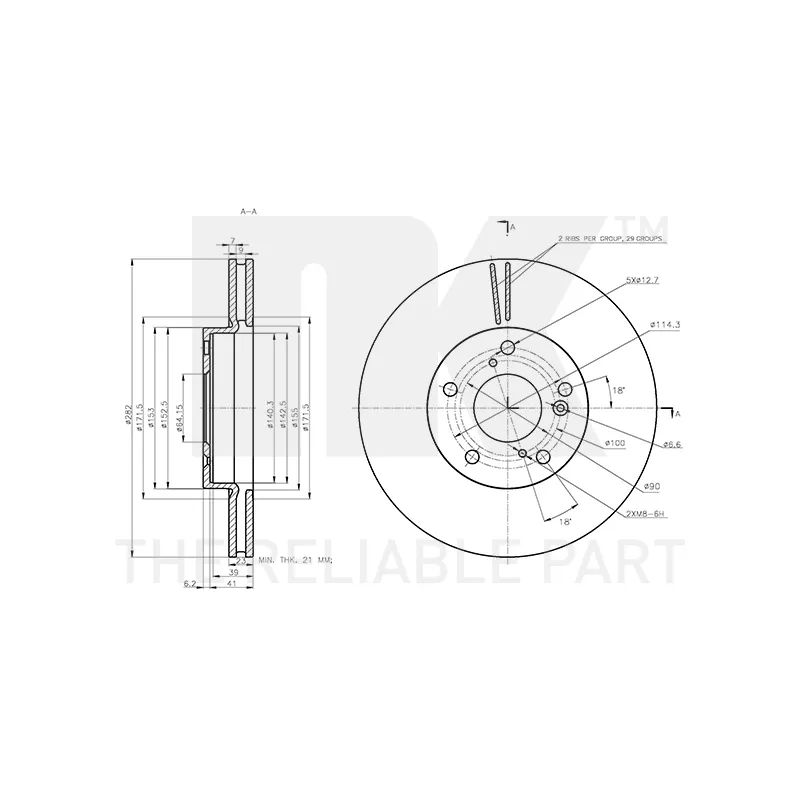 Jeu de 2 disques de frein avant NK 312673 - Visuel 2