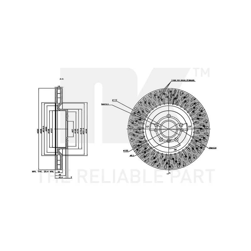 Jeu de 2 disques de frein avant NK 3133139 - Visuel 2