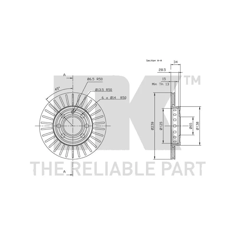 Jeu de 2 disques de frein avant NK 314776 - Visuel 2