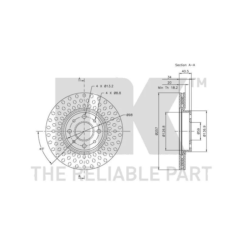 Jeu de 2 disques de frein avant NK 319921 - Visuel 2