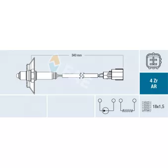 Sonde lambda FAE 75672 pour TOYOTA RAV 4 2.2 D-4D - 136cv