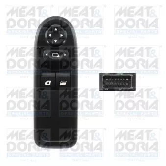Interrupteur, lève-vitre avant gauche MEAT & DORIA OEM 6490CE