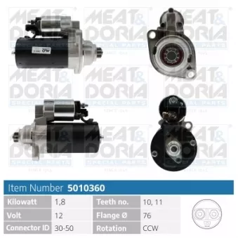Démarreur MEAT & DORIA OEM 02A911023R