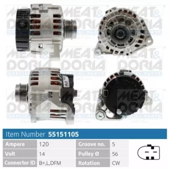 Alternateur MEAT & DORIA OEM 06B903016B