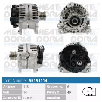 Alternateur MEAT & DORIA OEM 06F903023M