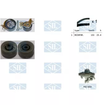 Saleri SIL K2PA1460 - Pompe à eau + kit de courroie crantée