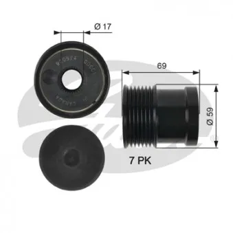 Poulie roue libre, alternateur GATES OAP7069