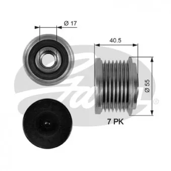 Poulie roue libre, alternateur GATES OAP7098 pour MERCEDES-BENZ CLASSE E E 400 CDI - 260cv