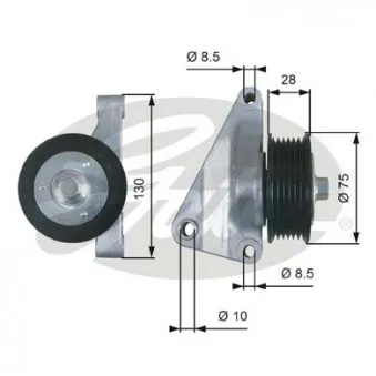 Poulie renvoi/transmission, courroie trapézoïdale à nervures GATES OEM L51015930A