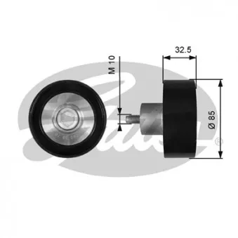 Poulie renvoi/transmission, courroie trapézoïdale à nervures GATES T36625 pour MERCEDES-BENZ AROCS 2030 L - 299cv