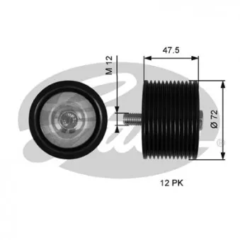 Poulie renvoi/transmission, courroie trapézoïdale à nervures GATES T36627 pour MERCEDES-BENZ ATEGO 2 FTN 530 - 530cv