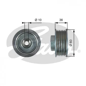 Poulie renvoi/transmission, courroie trapézoïdale à nervures GATES OEM 4916065D40