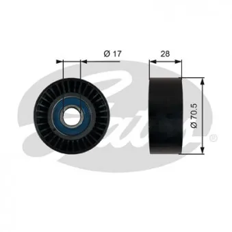 Poulie renvoi/transmission, courroie trapézoïdale à nervures GATES OEM 11281710045
