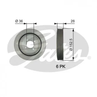 Poulie, vilebrequin GATES TVD1011