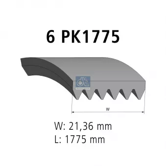 Courroie trapézoïdale à nervures DT OEM 1E0515908