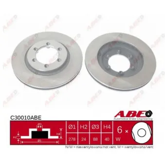 ABE C30010ABE - Jeu de 2 disques de frein avant