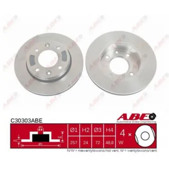 ABE C30303ABE - Jeu de 2 disques de frein avant
