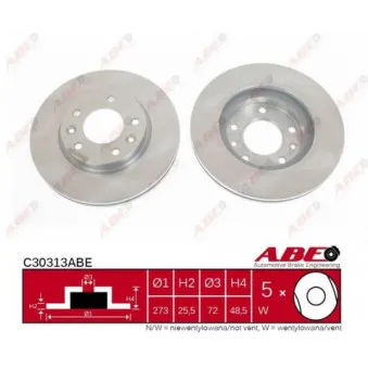 Jeu de 2 disques de frein avant ABE OEM A53-80002