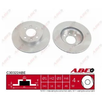 ABE C30322ABE - Jeu de 2 disques de frein avant