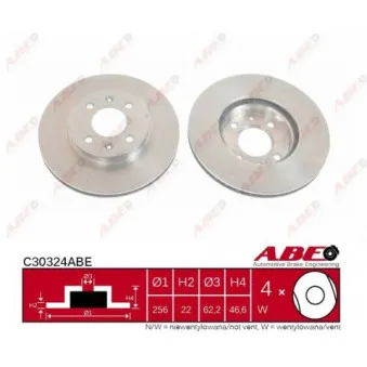 ABE C30324ABE - Jeu de 2 disques de frein avant