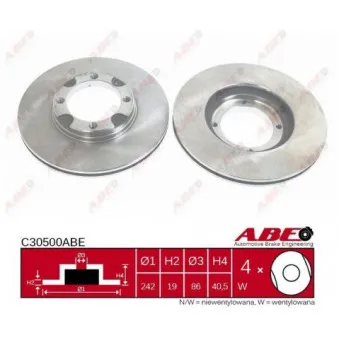 ABE C30500ABE - Jeu de 2 disques de frein avant