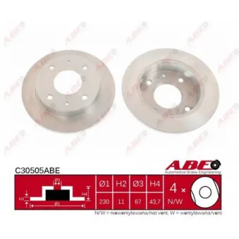 ABE C30505ABE - Jeu de 2 disques de frein avant