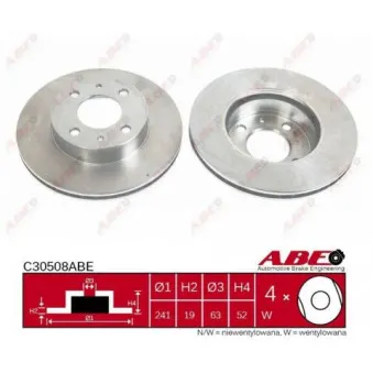 ABE C30508ABE - Jeu de 2 disques de frein avant