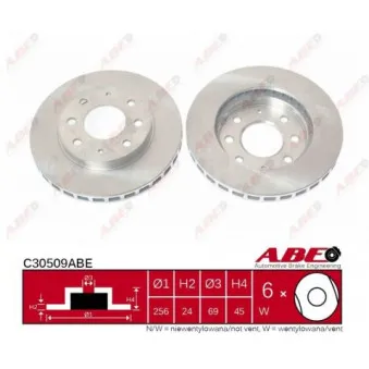 ABE C30509ABE - Jeu de 2 disques de frein avant