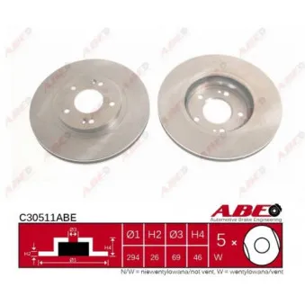 ABE C30511ABE - Jeu de 2 disques de frein avant