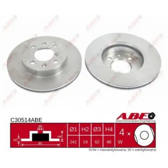ABE C30514ABE - Jeu de 2 disques de frein avant