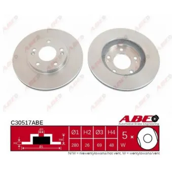 ABE C30517ABE - Jeu de 2 disques de frein avant