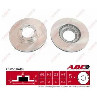 ABE C30519ABE - Jeu de 2 disques de frein avant