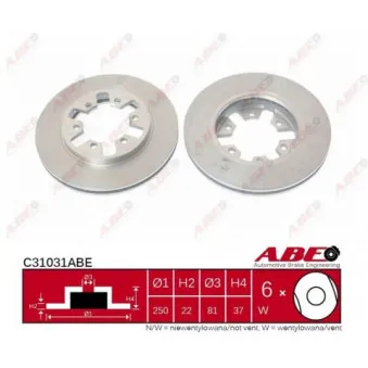 ABE C31031ABE - Jeu de 2 disques de frein avant