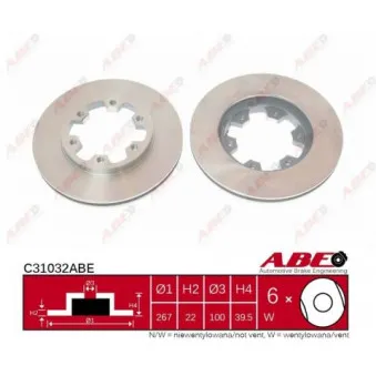 ABE C31032ABE - Jeu de 2 disques de frein avant