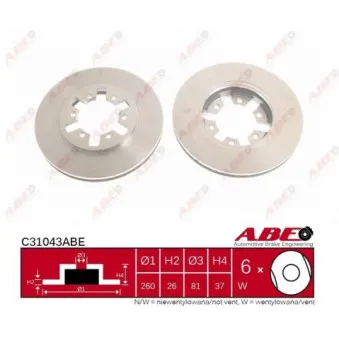 ABE C31043ABE - Jeu de 2 disques de frein avant