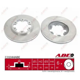 ABE C31044ABE - Jeu de 2 disques de frein avant