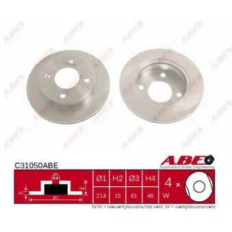 ABE C31050ABE - Jeu de 2 disques de frein avant